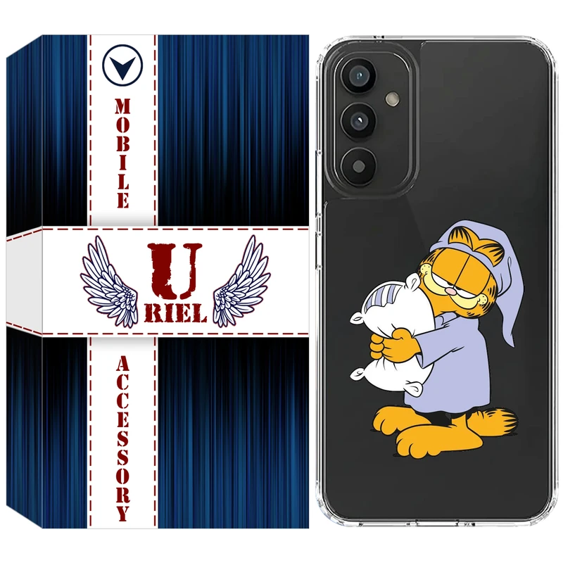 کاور یوریل مدل Clear کد 73 طرح گارفیلد خوابالو مناسب برای گوشی موبایل سامسونگ Galaxy M23 / F23 / M13 4G