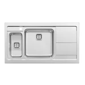 سینک ظرفشویی استیل روکار یک و نیم لگنه پلی استیل مدل 402 کد 163