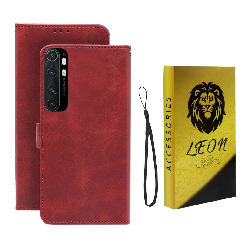 کیف کلاسوری لئون مدل Scusa Oro مناسب برای گوشی موبایل شیائومی Mi Note 10 Lite  به همراه بندآویز