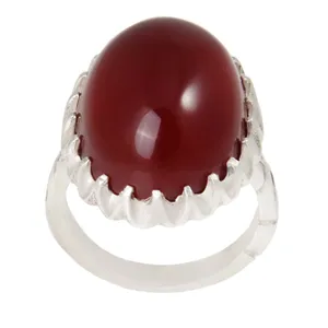 انگشتر نقره مردانه بازرگانی میلادی مدل سنگ عقیق یمنی کهنه کد AM_1952