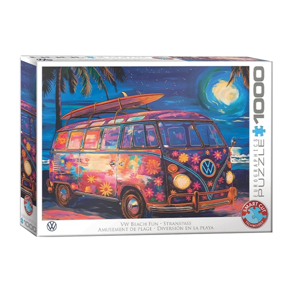 پازل 1000 تکه یوروگرافیکس پازلز مدل VW Beach Fun كد 5950 مناسب نوجوان و بزرگسال