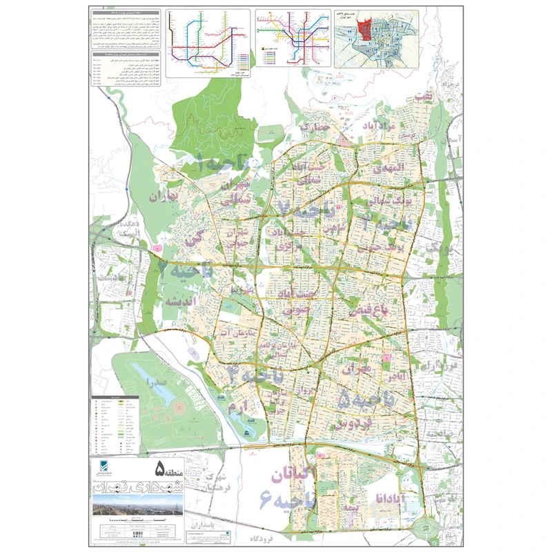 نقشه انتشارات ایرانشناسی مدل منطقه 5 شهرداری تهران کد 405
