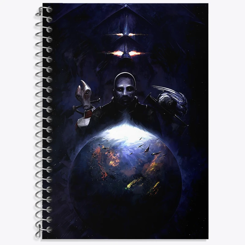 دفتر زبان 50 برگ خندالو مدل دو خط طرح بازی مس افکت (Mass Effect) کد 31543