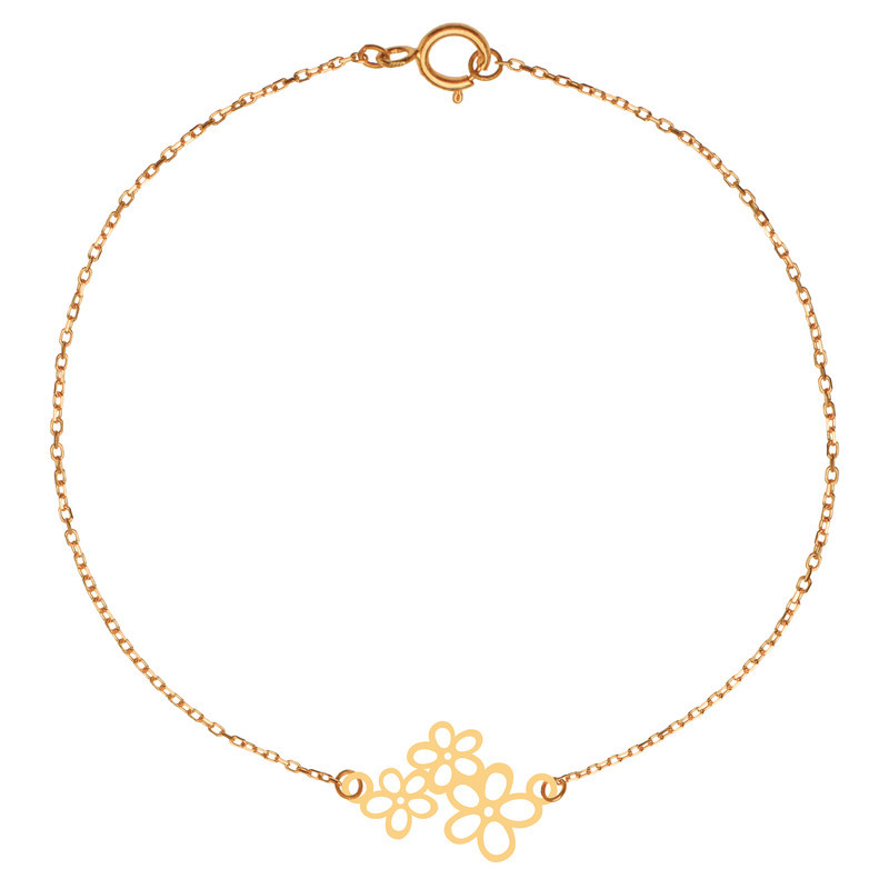 دستبند طلا 18 عیار زنانه الن نار مدل سه گل کد ELN101899