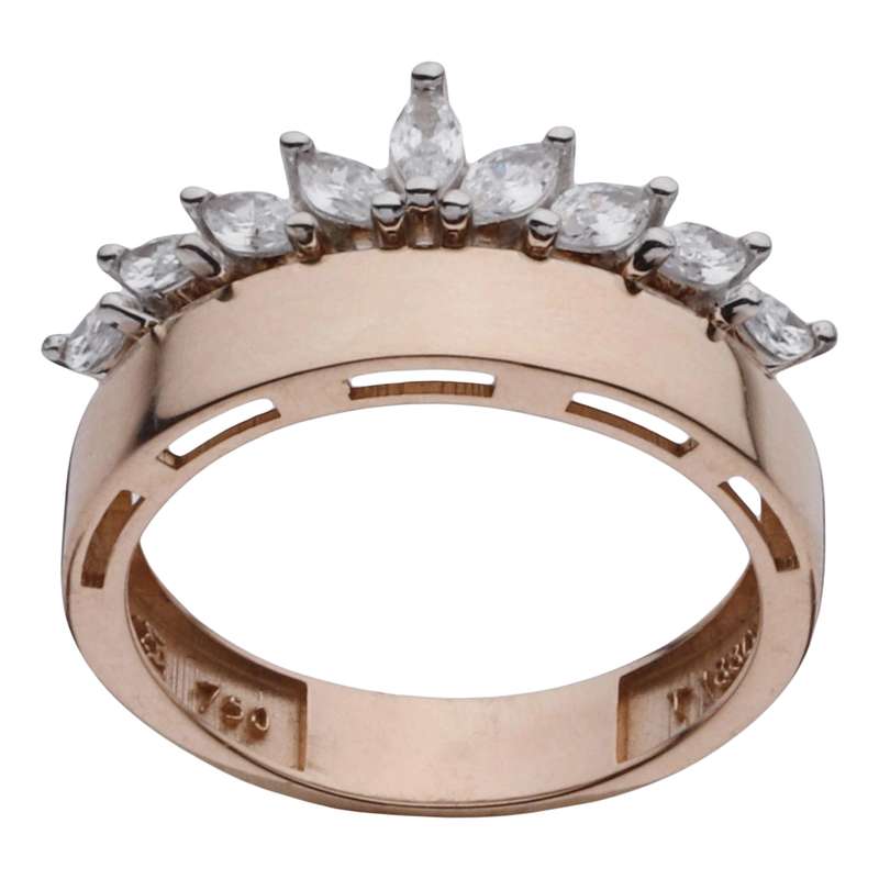 انگشتر طلا 18 عیار زنانه مایا ماهک مدل MR138103 طرح تاج