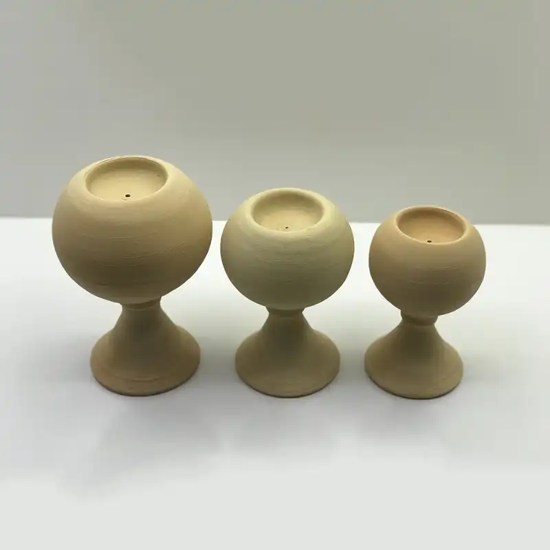 جاشمعی سفالی خام مدل پایه دار کد SH102 مجموعه سه عددی