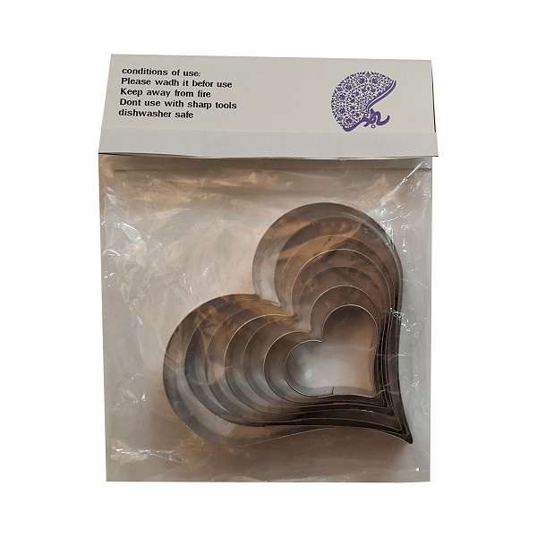 کاتر خمیر و شیرینی به گز مدل قلب مجموعه 7 عددی