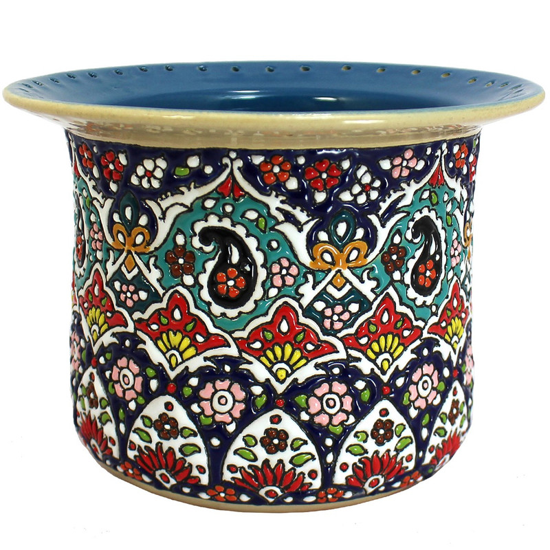 جای جواهرات سفالی گالری دست نگار طرح میناکاری کد 630-03