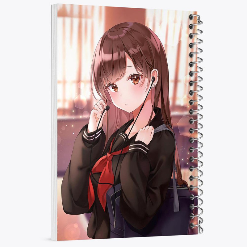 دفتر مشق 100 برگ خندالو طرح دختر انیمه ای کد 18107