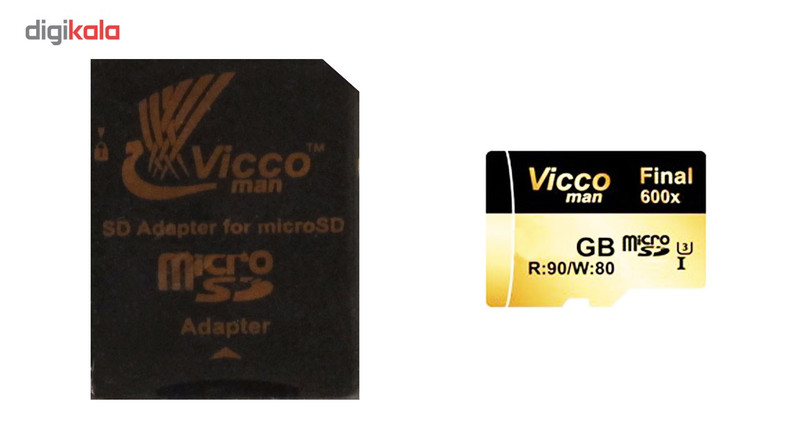 کارت حافظه microSDHC ویکو من مدل Final 600X کلاس 10 استاندارد UHS-I U3 سرعت 90MBps ظرفیت 16 گیگابایت همراه با آداپتور SD