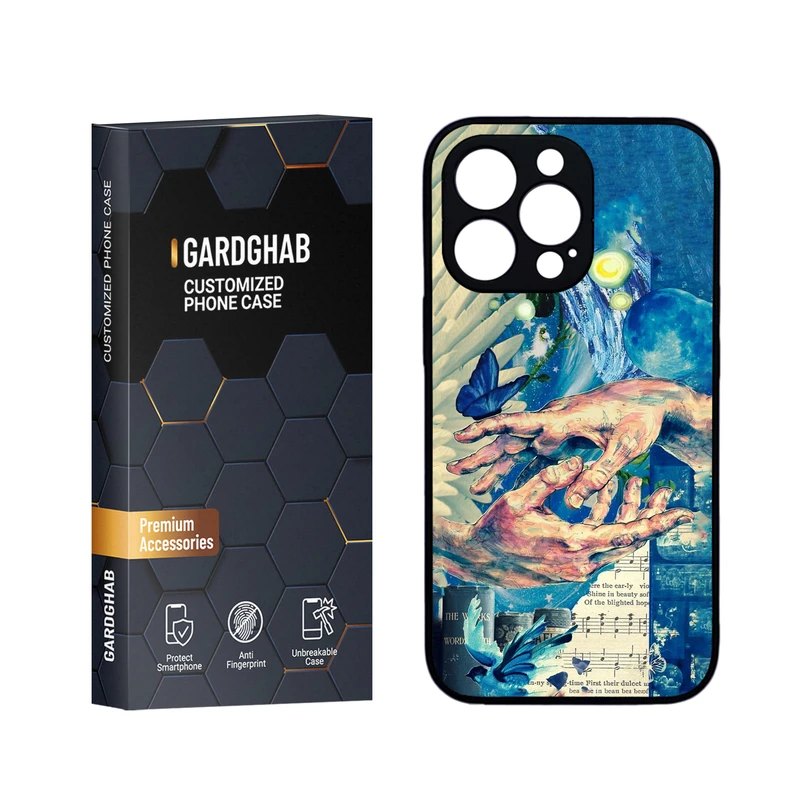 کاور گارد قاب مدل دورژله ای پشت گلس هنری مناسب برای گوشی موبایل اپل iPhone 13 Pro