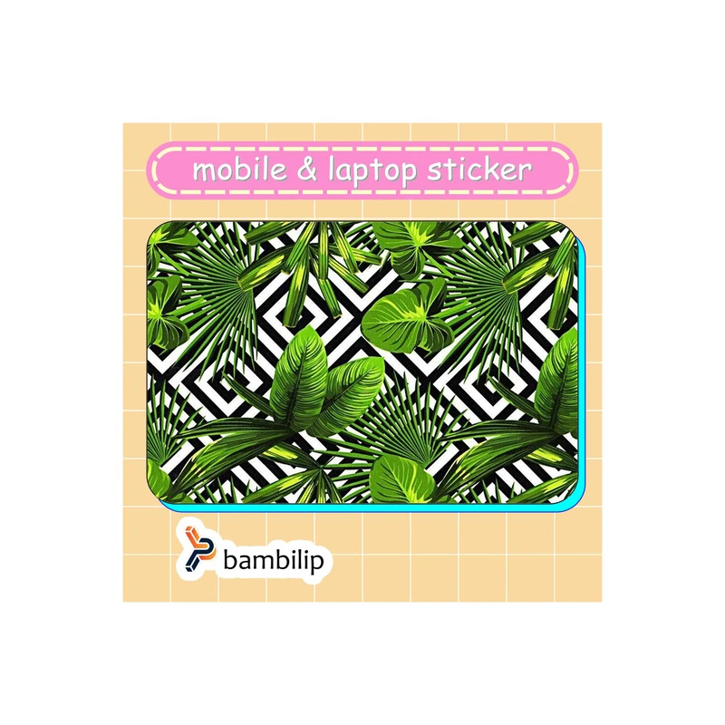 استیکر بامبیلیپ مدل کارت عابر طرح گیاه  سرخس و اشکال هندسی کد 8501680
