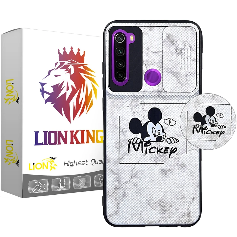 کاور لاین کینگ مدل K Mickep مناسب برای گوشی موبایل شیائومی Redmi Note 8 به همراه پایه نگهدارنده