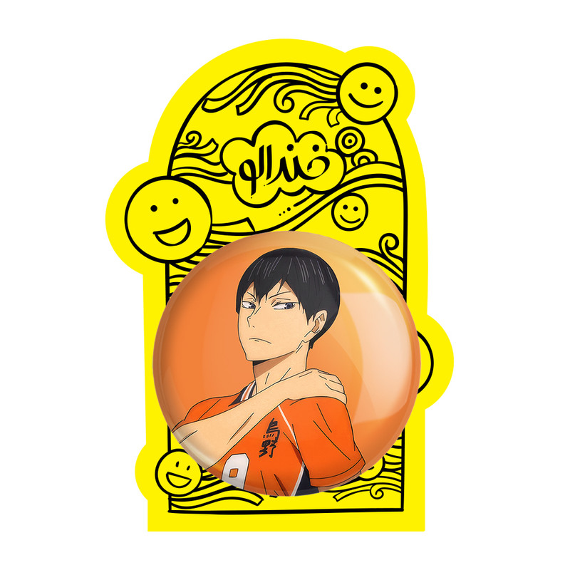 آینه جیبی خندالو طرح کاگیاما توبیو انیمه هایکیو Haikyu مدل تاشو کد 17762
