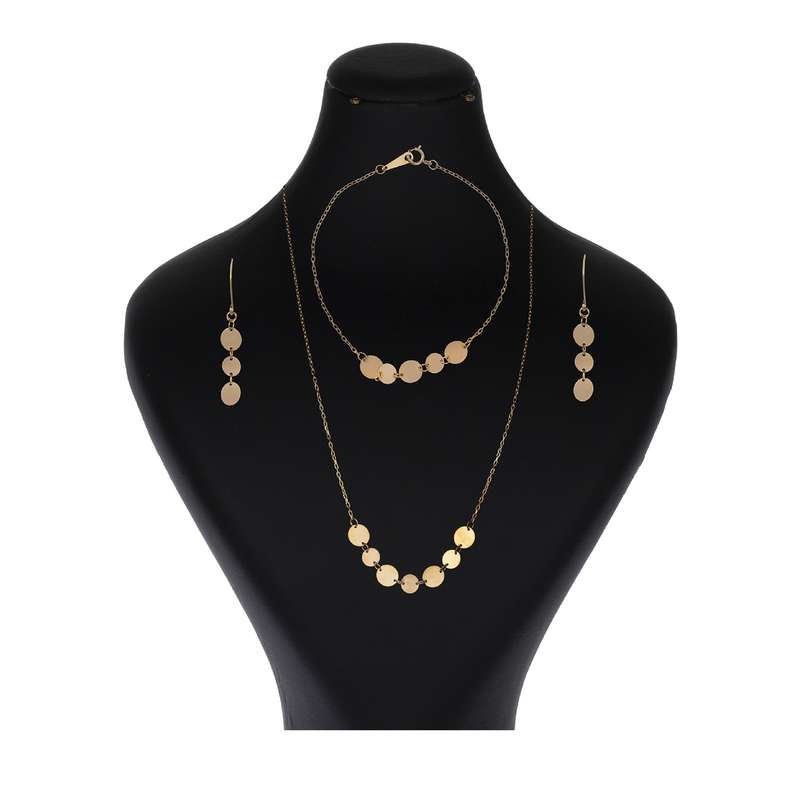 نیم ست طلا 18 عیار زنانه گالری یارطلا مدل پولک کد NS42