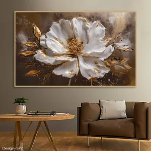 تابلو طرح دکوراتیو مدل گل کد577 فریم عسلی