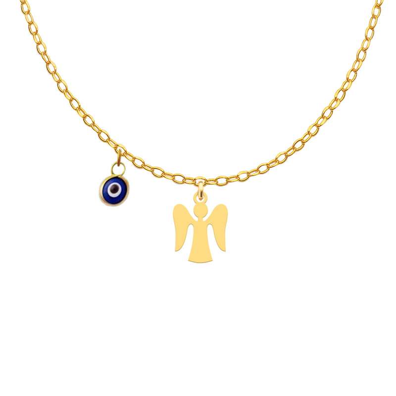 گردنبند طلا 18عیار دخترانه کرابو طرح فرشته مدل Kr11055 گردنبند طلا 18عیار دخترانه کرابو طرح فرشته مدل Kr11055