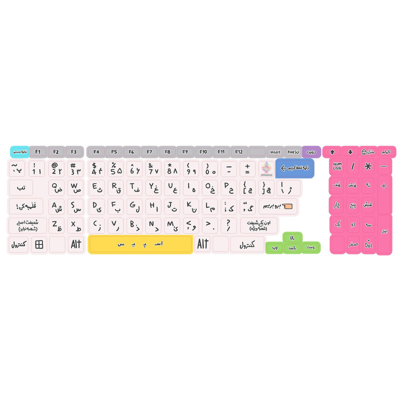 برچسب کیبورد حروف فارسی کد 066