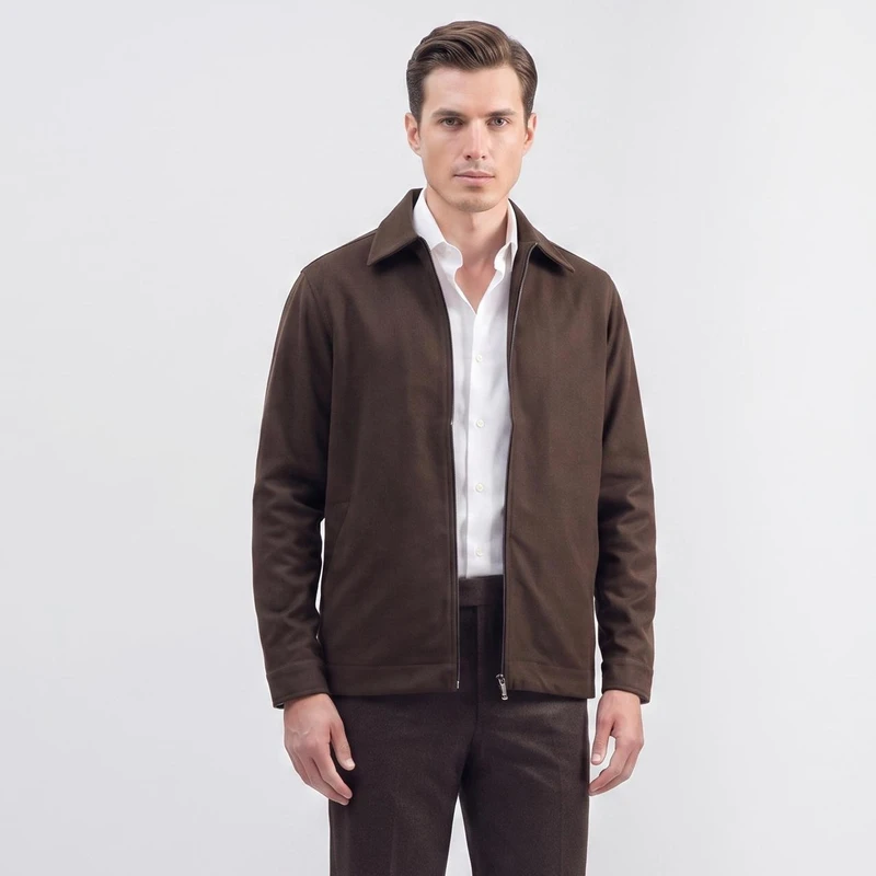 سویشرت مردانه کروم مدل زیپ دار Wool