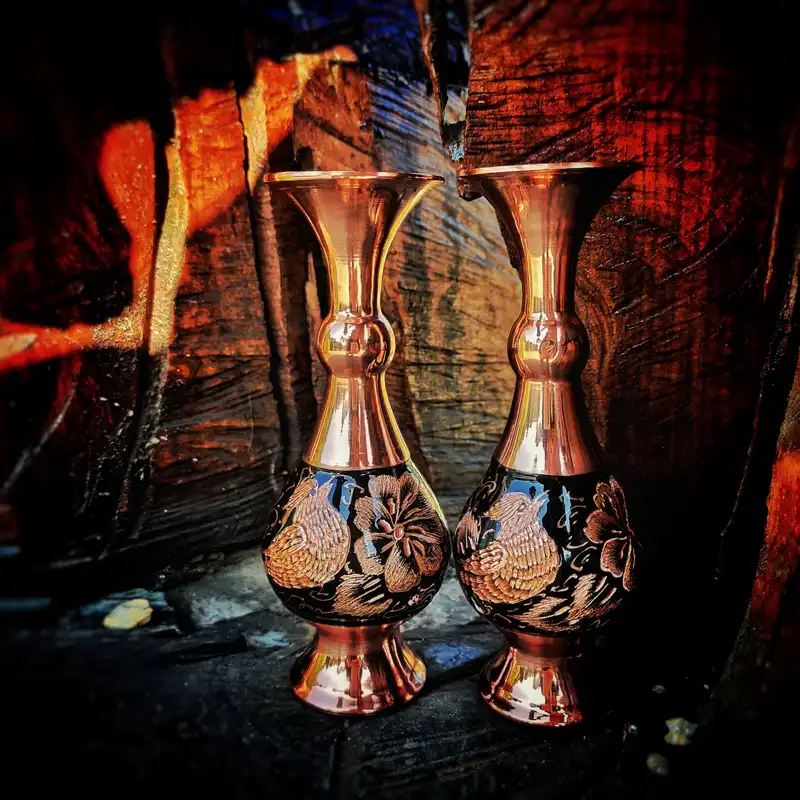 گلدان مسی مدل الماس تراش کد 20