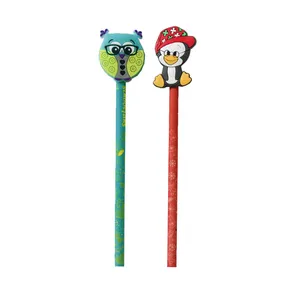 مداد مشکی طرح اردک و جغد مجموعه 2 عددی به همراه سر مدادی