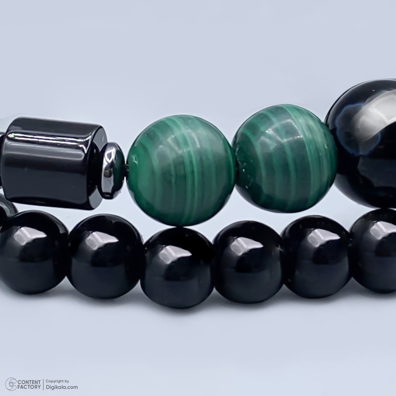 دستبند مردانه مدل مالاکیت اونیکس عقیق کد 002