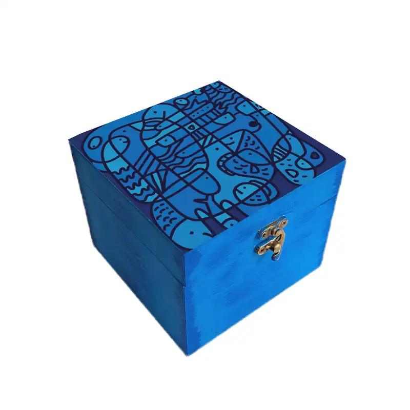 جعبه هدیه چوبی مدل هنری طرح فانتزی کدWSB111