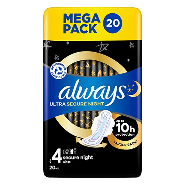 نوار بهداشتی الویز مدل Ultra Secure Night سایز 4 بسته 20 عددی