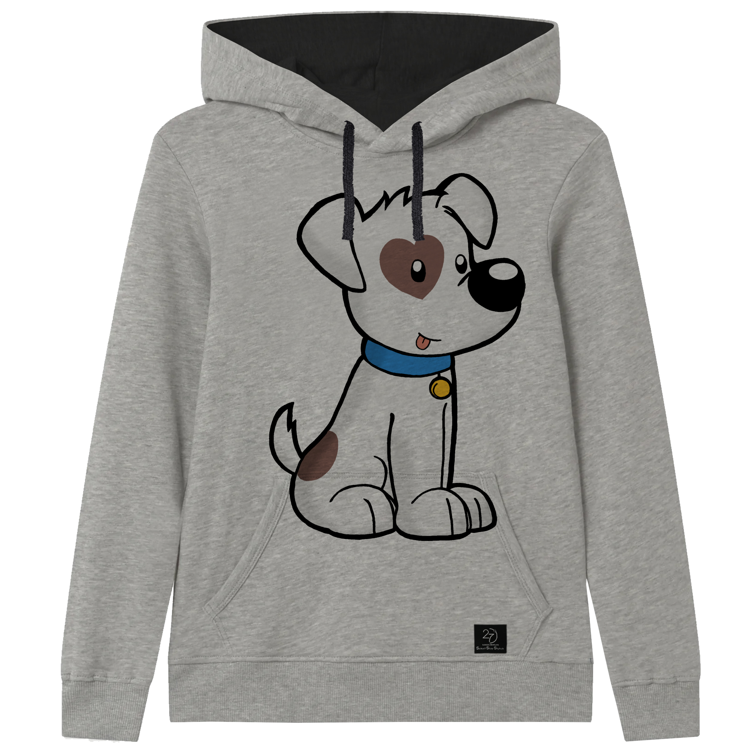 هودی پسرانه 27 طرح DOG کد J12 رنگ طوسی