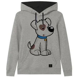 هودی پسرانه 27 طرح DOG کد J12 رنگ طوسی