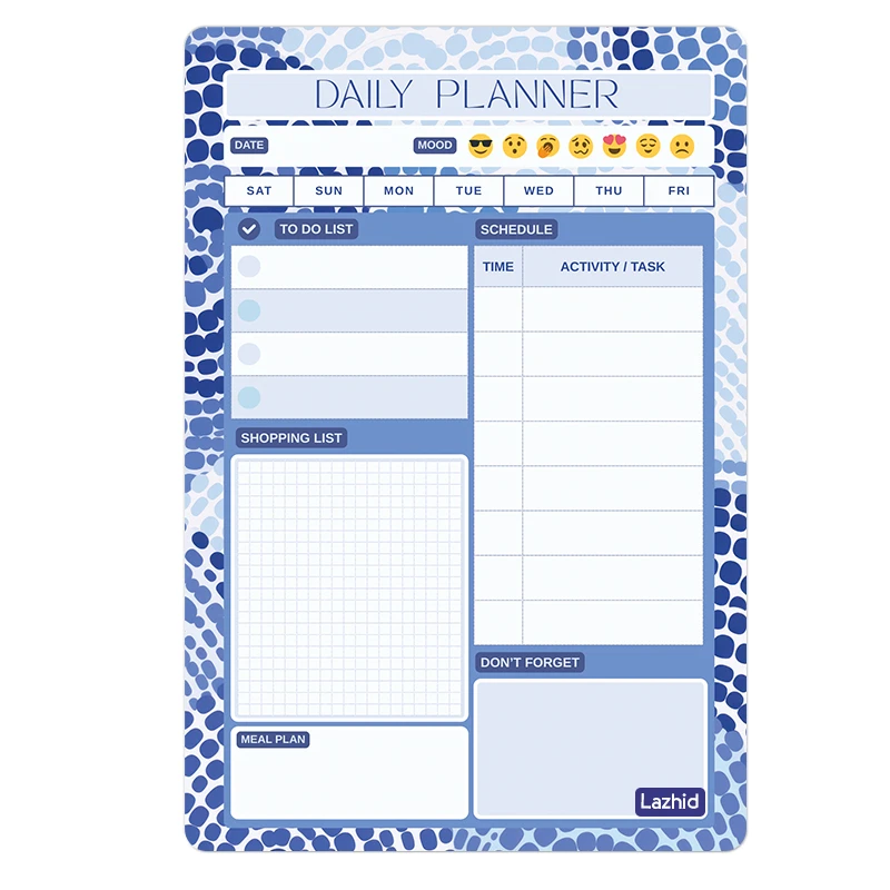 تخته وایت برد لاژید طرح پلنر روزانه مدل آهنربایی سایز 20X30 سانتیمتر