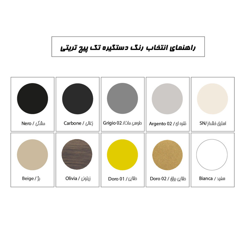 دستگیره کمد تریتی مدل تک پیچ Fabio