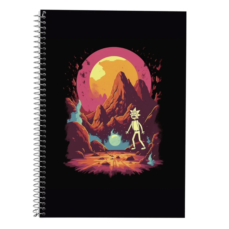 دفتر زبان 50 برگ مدوپد مدل دوخط طرح ریک اند مورتی rick&morty کد DF10837