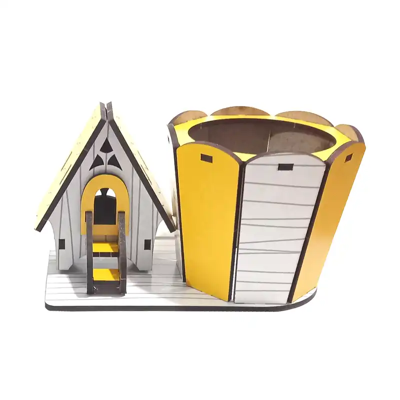 گلدان چوبی مدل کلبه کد001