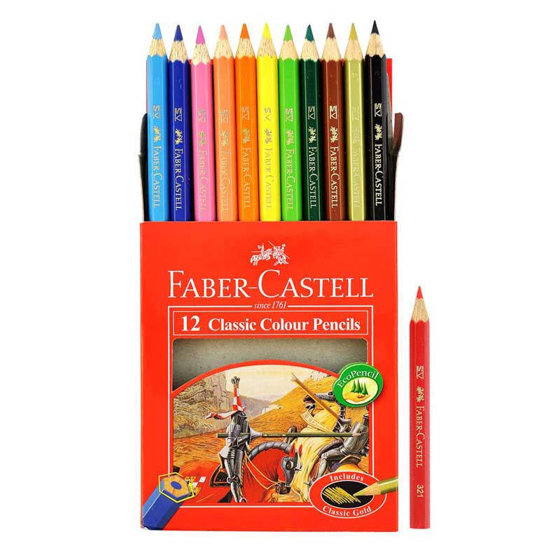 مداد رنگی 12 رنگ فابر کاستل مدل کلاسیک کد 53564