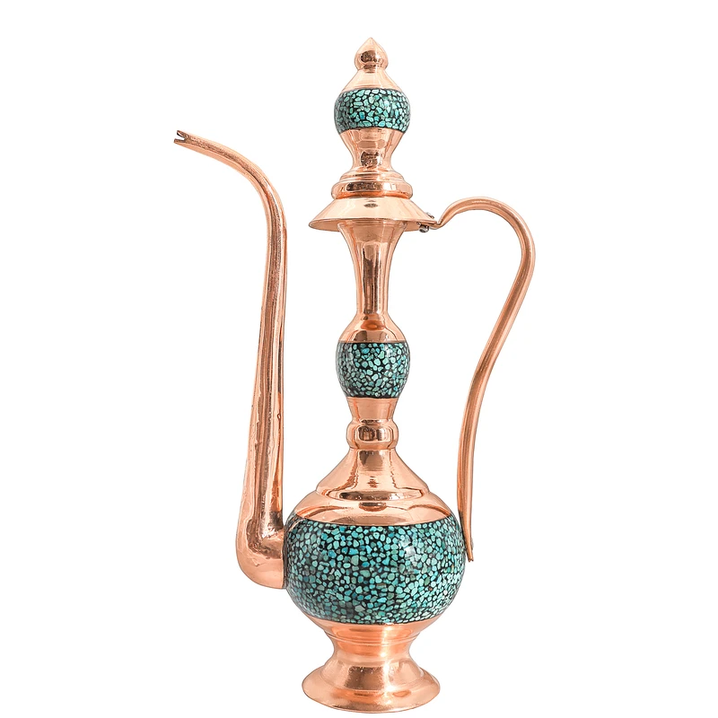 گلاب پاش فیروزه کوبی مسی مدل مرجان کد 27p16-2f3