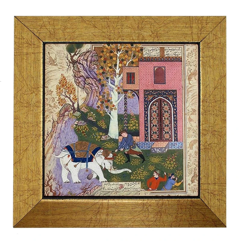 تابلو کاشی کارنیلا طرح نگارگری ایرانی کد kht347