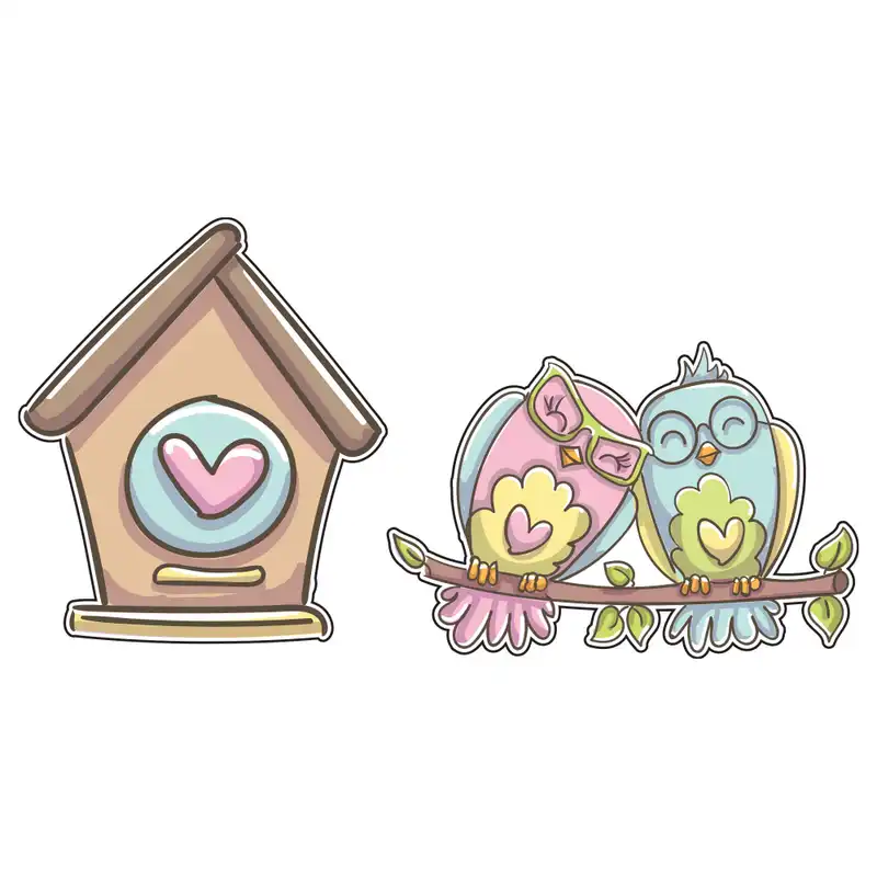 استیکر کلید و پریز طرح خانه جغد ها کد 15 مجموعه 2 عددی