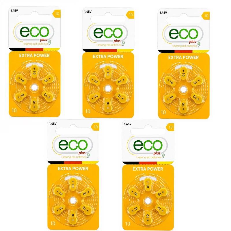 باتری سمعک اکو مدل eco plus 10 بسته 30 عددی