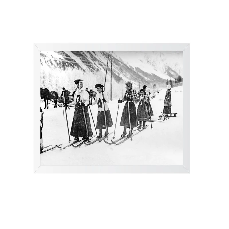 تابلو مدل مد رترو زنان ویکتوریایی اسکی‌باز