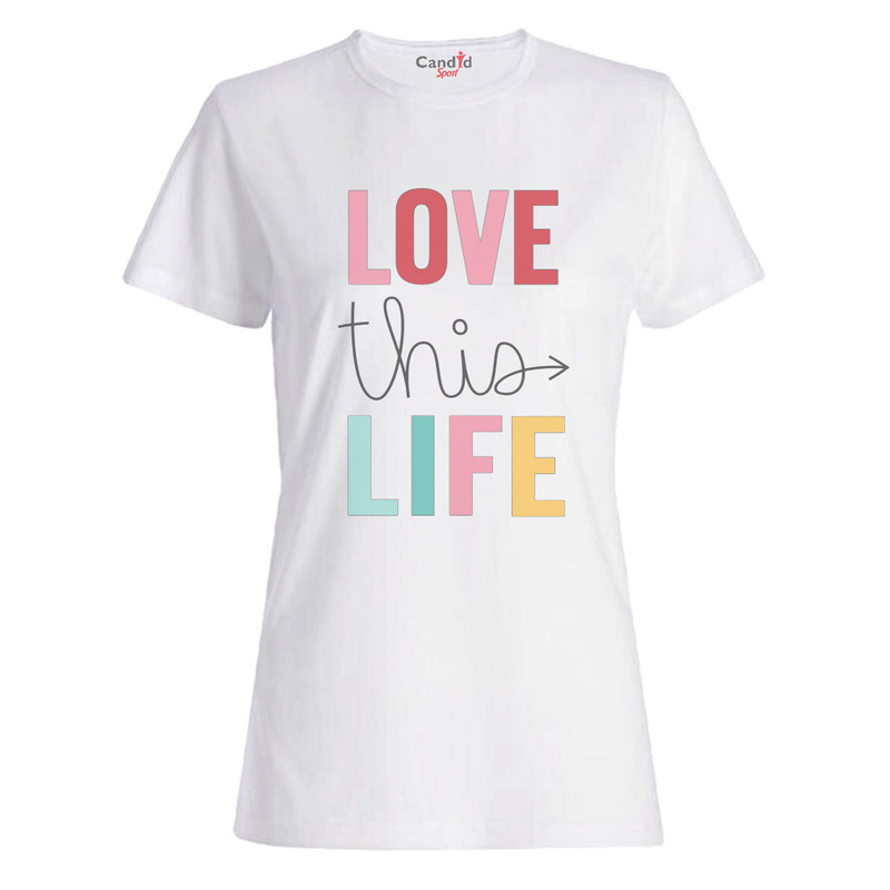 تی شرت آستین کوتاه دخترانه کاندید اسپرت طرح نوشته love مدل 533