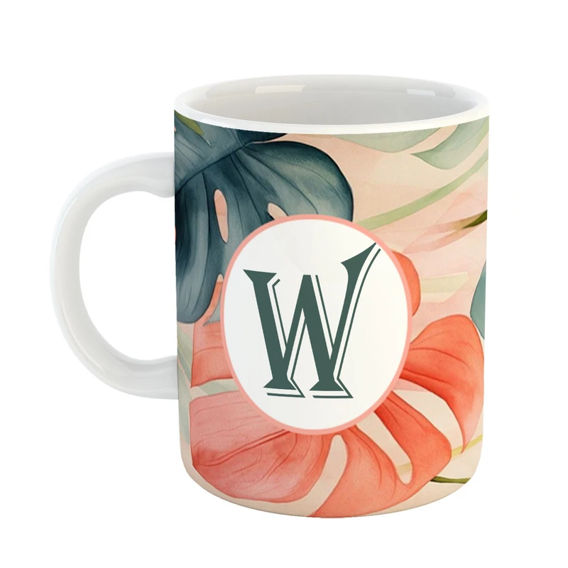 ماگ پادآفرین مدل فانتزی طرح حرف W کد 35