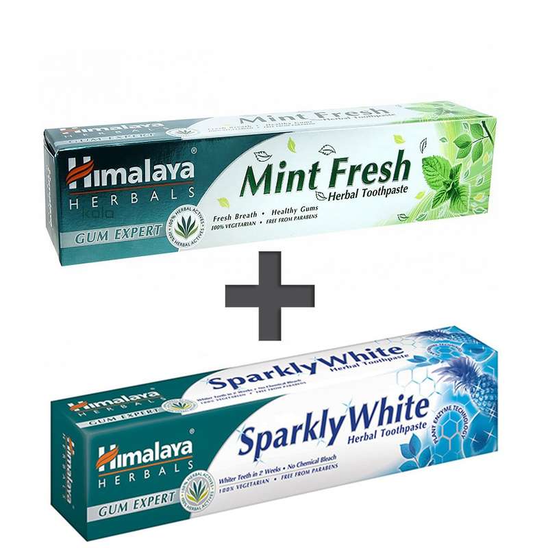 خمیر دندان هیمالیا مدل Mint Fresh And Sparkly White حجم 75 میلی لیتر بسته 2 عددی
