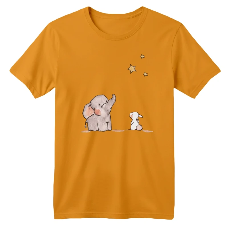 تی‌شرت آستین کوتاه لانگ بچگانه مدل فیل و خرگوش