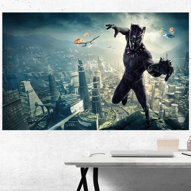 تابلو شاسی مدل گیمینگ فیلم و سریال طرح پلنگ سیاه black panther کمپانی مارول کد 1126