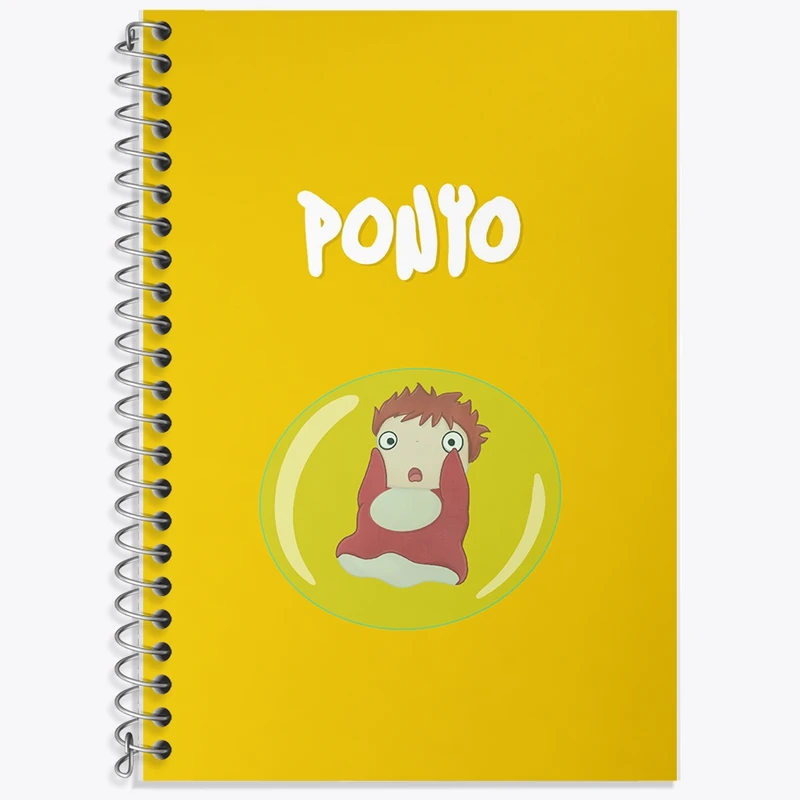 دفتر زبان 50 برگ خندالو مدل دو خط طرح انیمه پونیو (Ponyo) کد F559