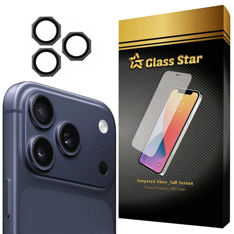 محافظ لنز دوربین شیشه‌ای گلس استار مدل R8ZG مناسب برای گوشی موبایل اپل iPhone 17 Pro Max