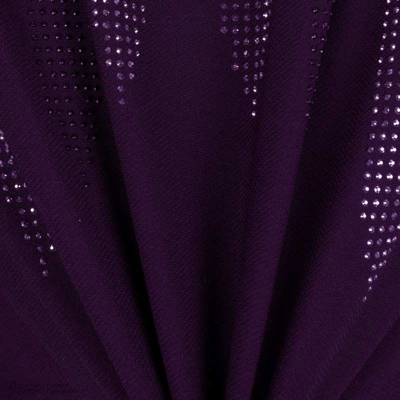 بلوز زنانه مدل مجلسی نگین دار رنگ بادمجونی