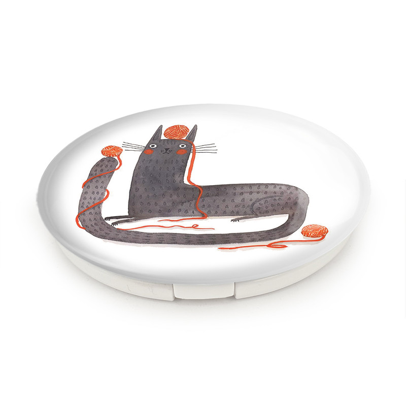 آینه جیبی خندالو طرح گربه مدل تاشو کد 5223