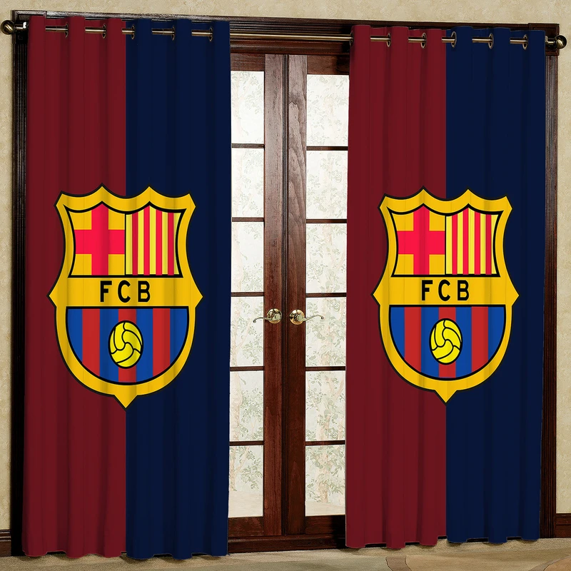  پرده مدل فوتبالی مخمل پانچی کد 1200 سایز 140x280 سانتی متر